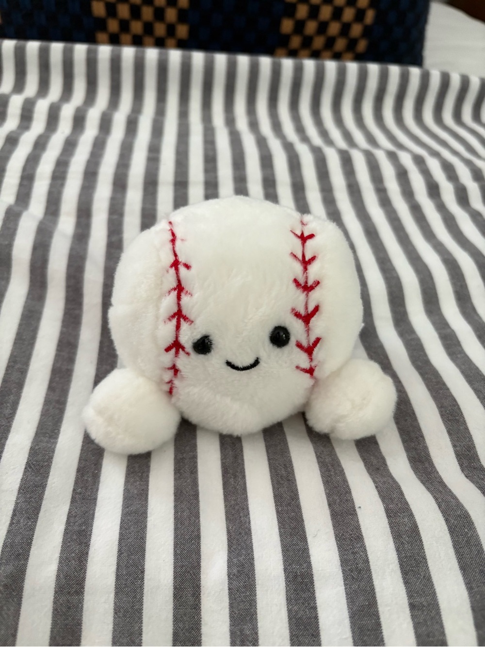 Plush Baseball Buddy Toy - White with Red Stitching